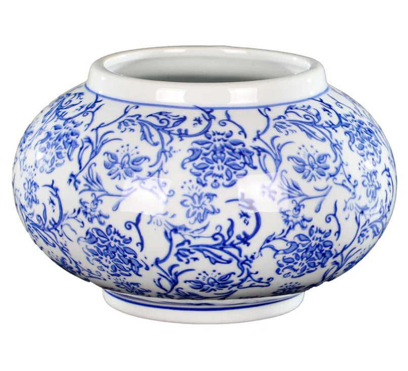 Azure Bloom Porcelain Vase